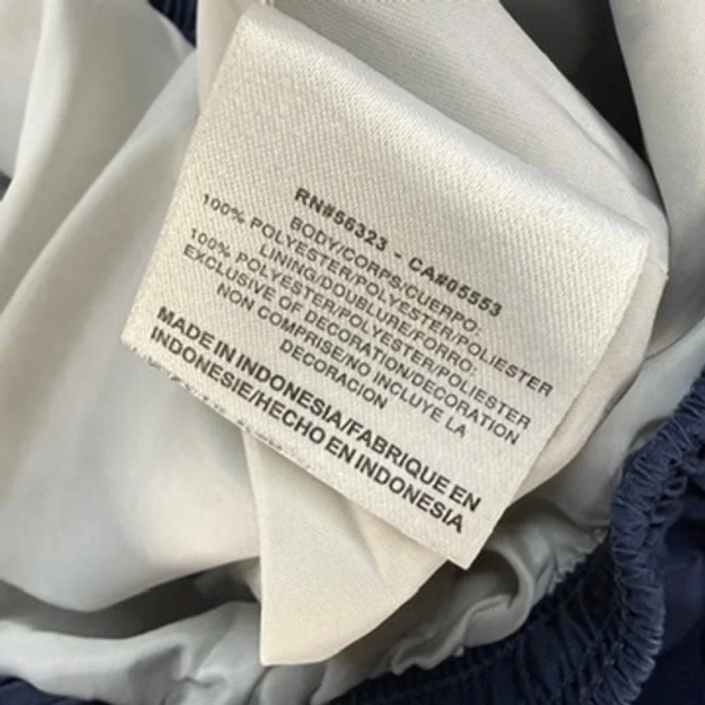Nike Loose Fit Track Pants Mens Navy Blue White Side Stripe Mesh Lined Athletic